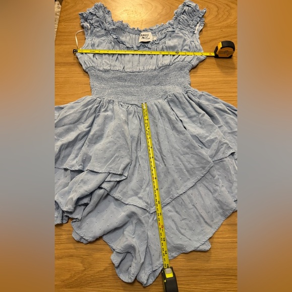 Princess Polly Blue Ruffle Smocked Romper – Size US 6 / AUS 10 - Picture 9 of 9